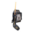 Black Fat Pipe Lux stickbag with gold prints and a stick in its compartment