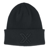 Oxdog X Ribbed beanie, black rib knit with embroidered X logo